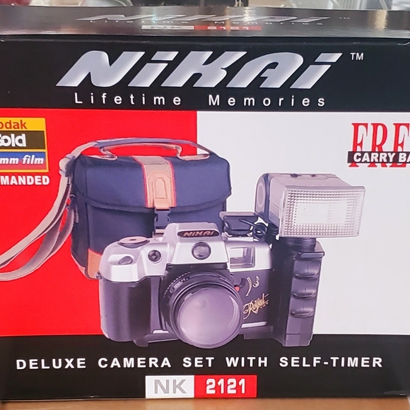 Nikai NK 2121 35MM Camera With Telescopic Flash Self-Timer Great Camera NEW - Picture 1 of 9